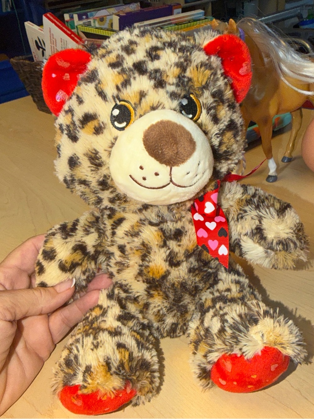 Homerbest Plush Leopard Print Teddy Bear with Red Accents - 8 inches Retired